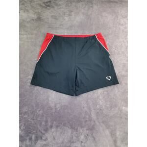Vintage 2000s Y2K Nike Sz L Athletic Shorts Black Red Sports Football Soccer C24